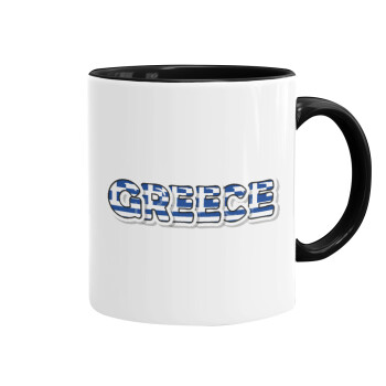 Greece happy name, Mug colored black, ceramic, 330ml