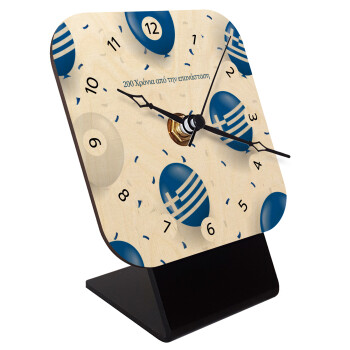 200 χρόνια από την επανάσταση, Quartz Table clock in natural wood (10cm)