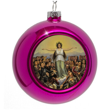 Η Ελλάς Ευγνωμονούσα, Purple Christmas tree ornament bauble 8cm