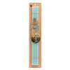 Easter Set, wooden keychain & aromatic flat Easter candle (30cm) (TURQUOISE)