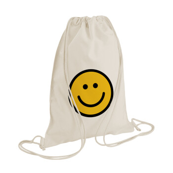 Smile classic, Backpack bag GYMBAG natural (28x40cm)