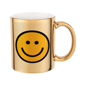 Smile classic, Mug ceramic, gold mirror, 330ml