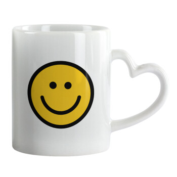 Smile classic, Mug heart handle, ceramic, 330ml