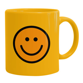 Smile classic, Ceramic coffee mug yellow, 330ml (1pcs)