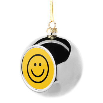 Smile classic, Silver 8cm Christmas tree ball ornament