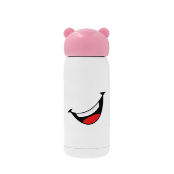 Φατσούλα γελάω!!!, Pink stainless steel thermal flask, 320ml