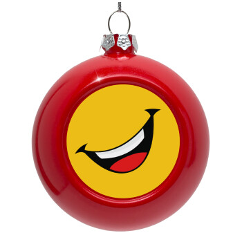 Φατσούλα γελάω!!!, Red Christmas tree ornament bauble 8cm