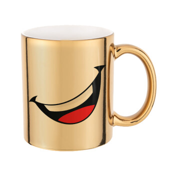 Φατσούλα γελάω!!!, Mug ceramic, gold mirror, 330ml