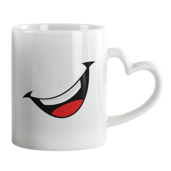Φατσούλα γελάω!!!, Mug heart handle, ceramic, 330ml