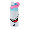 Children's hot water bottle, stainless steel, with safety straw, Pink/BlueCiel (360ml) BPA FREE