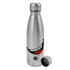 Metallic water bottle, stainless steel, 750ml