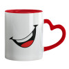 Mug heart red handle, ceramic, 330ml