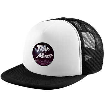 Trap music, Καπέλο Ενηλίκων Soft Trucker με Δίχτυ Black/White (POLYESTER, ΕΝΗΛΙΚΩΝ, UNISEX, ONE SIZE)