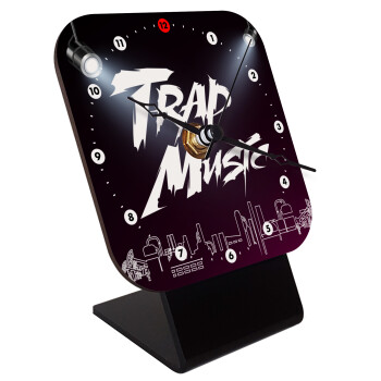 Trap music, Quartz Wooden table clock with hands (10cm)