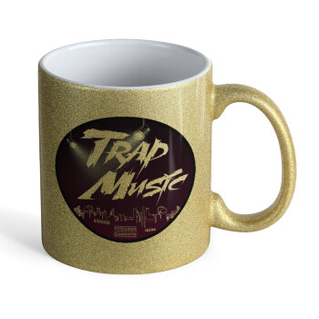 Trap music, Κούπα Χρυσή Glitter που γυαλίζει, κεραμική, 330ml