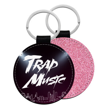 Trap music, Μπρελόκ Δερματίνη, στρογγυλό ΡΟΖ (5cm)