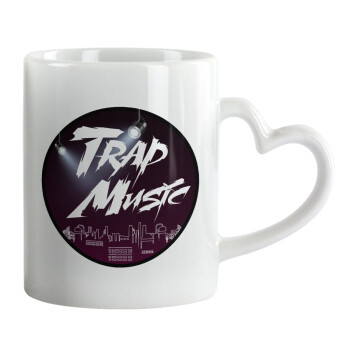 Trap music, Mug heart handle, ceramic, 330ml
