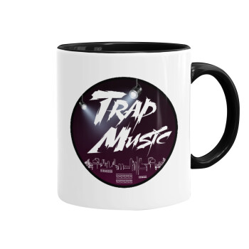Trap music, Mug colored black, ceramic, 330ml