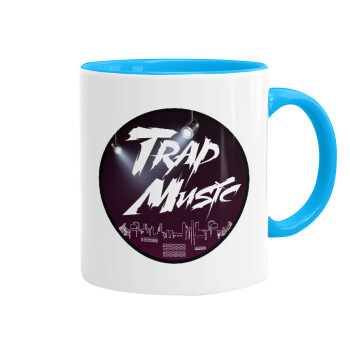 Trap music, Mug colored light blue, ceramic, 330ml