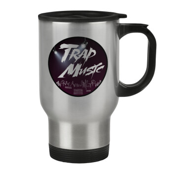 Trap music, Stainless steel travel mug with lid, double wall 450ml