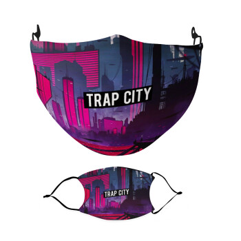 Trap city, Μάσκα υφασμάτινη Ενηλίκων πολλαπλών στρώσεων με υποδοχή φίλτρου