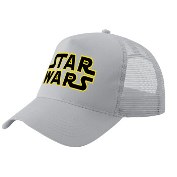 Star Wars, Adult Structured Trucker Hat, with Mesh, GRAY (100% COTTON, ADULT, UNISEX, ONE SIZE)