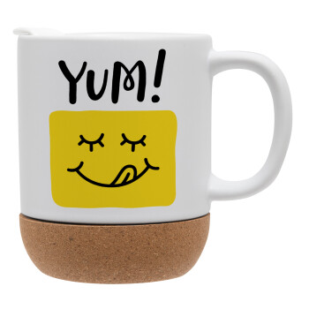 Yum!!!, Ceramic coffee mug Cork (MAT), 330ml (1pcs)