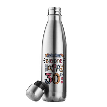Big one Happy 30th, Inox (Stainless steel) double-walled metal mug, 500ml