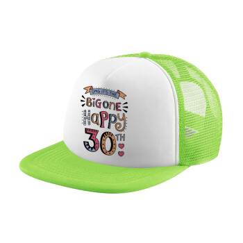 Big one Happy 30th, Καπέλο Soft Trucker με Δίχτυ Πράσινο/Λευκό