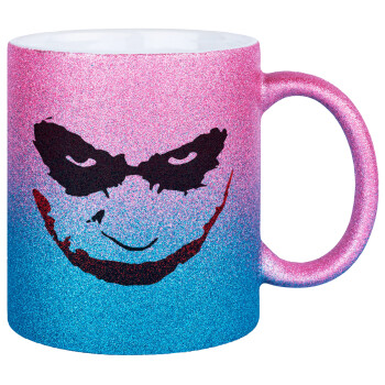 The joker smile, Κούπα Χρυσή/Μπλε Glitter, κεραμική, 330ml