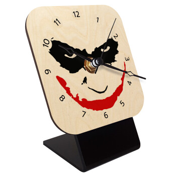 The joker smile, Quartz Table clock in natural wood (10cm)