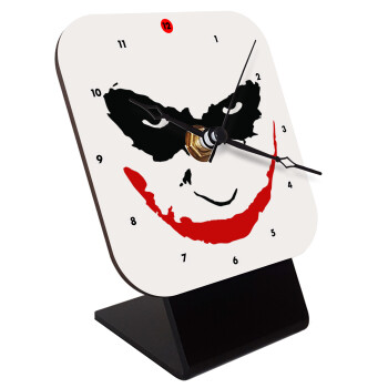 The joker smile, Quartz Wooden table clock with hands (10cm)