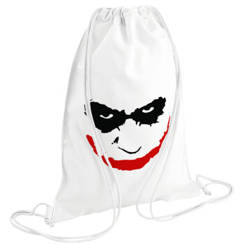 The joker smile, Backpack pouch GYMBAG white (28x40cm)