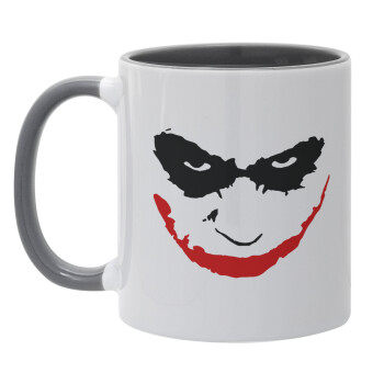 The joker smile, Κούπα χρωματιστή γκρι, κεραμική, 330ml