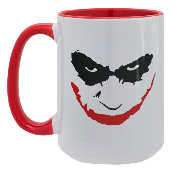 The joker smile, Κούπα Mega 15oz, κεραμική Κόκκινη, 450ml