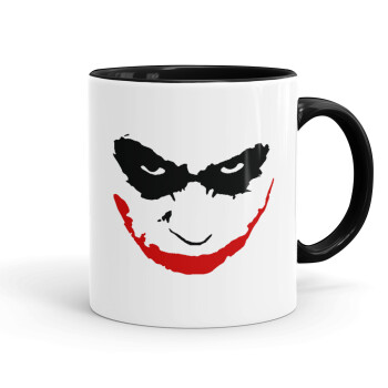 The joker smile, Mug colored black, ceramic, 330ml