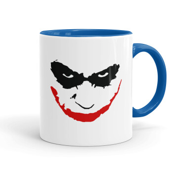 The joker smile, Κούπα χρωματιστή μπλε, κεραμική, 330ml