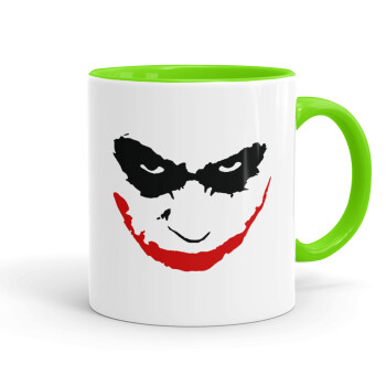 The joker smile, Mug colored light green, ceramic, 330ml