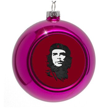 Che Guevara, Purple Christmas tree ornament bauble 8cm