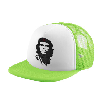 Che Guevara, Adult Soft Trucker Hat with Mesh GREEN/WHITE (POLYESTER, ADULT, ONE SIZE)