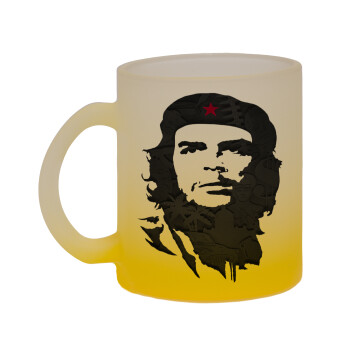 Che Guevara, Κούπα γυάλινη δίχρωμη με βάση το κίτρινο ματ, 330ml