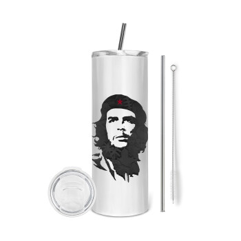 Che Guevara, Eco friendly ποτήρι θερμό (tumbler) από ανοξείδωτο ατσάλι 600ml, με μεταλλικό καλαμάκι & βούρτσα καθαρισμού