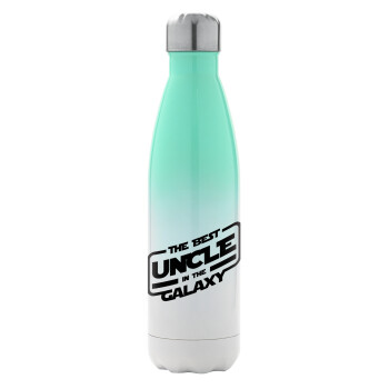 The Best UNCLE in the Galaxy, Metal mug thermos Green/White (Stainless steel), double wall, 500ml