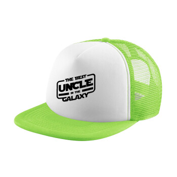 The Best UNCLE in the Galaxy, Adult Soft Trucker Hat with Mesh GREEN/WHITE (POLYESTER, ADULT, ONE SIZE)