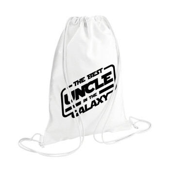 The Best UNCLE in the Galaxy, Backpack pouch GYMBAG white (28x40cm)