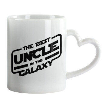 The Best UNCLE in the Galaxy, Mug heart handle, ceramic, 330ml