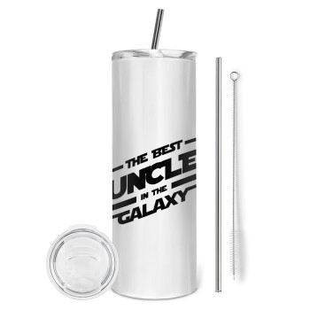 The Best UNCLE in the Galaxy, Eco friendly stainless steel tumbler 600ml, with metal straw & cleaning brush