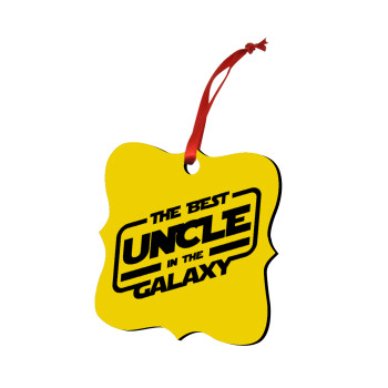 The Best UNCLE in the Galaxy, Christmas ornament polygon wooden 7.5cm