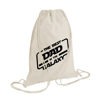 The Best DAD in the Galaxy, Backpack bag GYMBAG natural (28x40cm)