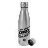 Metallic water bottle, stainless steel, 750ml